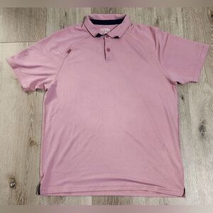 Rhone Delta Pique Polo Shirt Mens M Pink Short Sleeve Stretch Outdoors Preppy